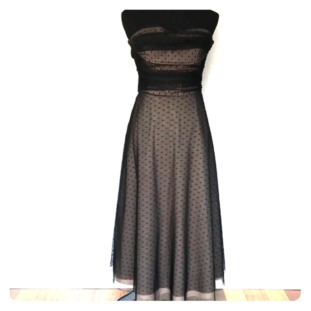 BCBG Black Strapless Cocktail Dress Size 6